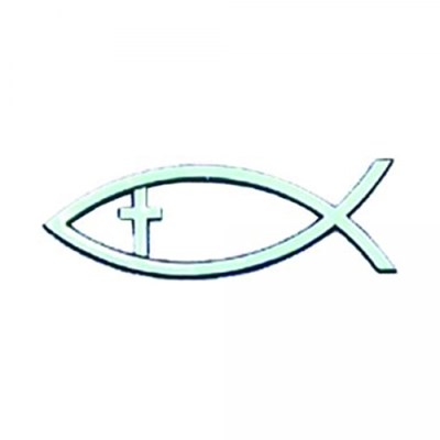 Рибка за кола - Сребрист цвят с кръстче