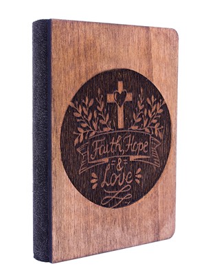 Дървен бележник - Faith, Hope, Love (2) [Подаръци/Сувенири]
