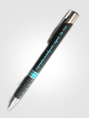 Метална химикалка - Притчи 10:28 (син цвят)