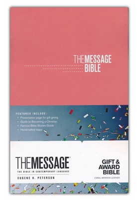 The Message Gift and Award Bible, Softcover, Coral
