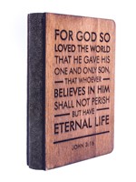 Дървен бележник - John 3:16 Verse [Подаръци/Сувенири]