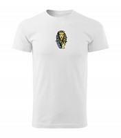 Тениска с бродерия – Лъв с корона (размер: XXL; бял цвят) [Подаръци/Сувенири]