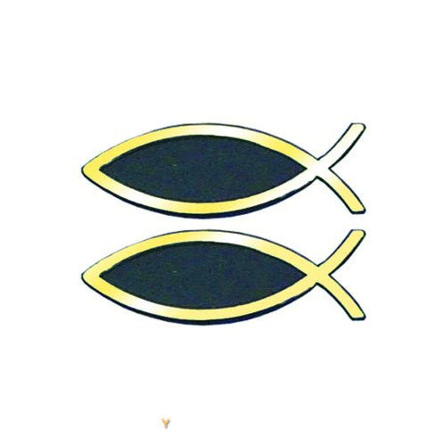 Рибка за кола - златист цвят - сет от 2 малки