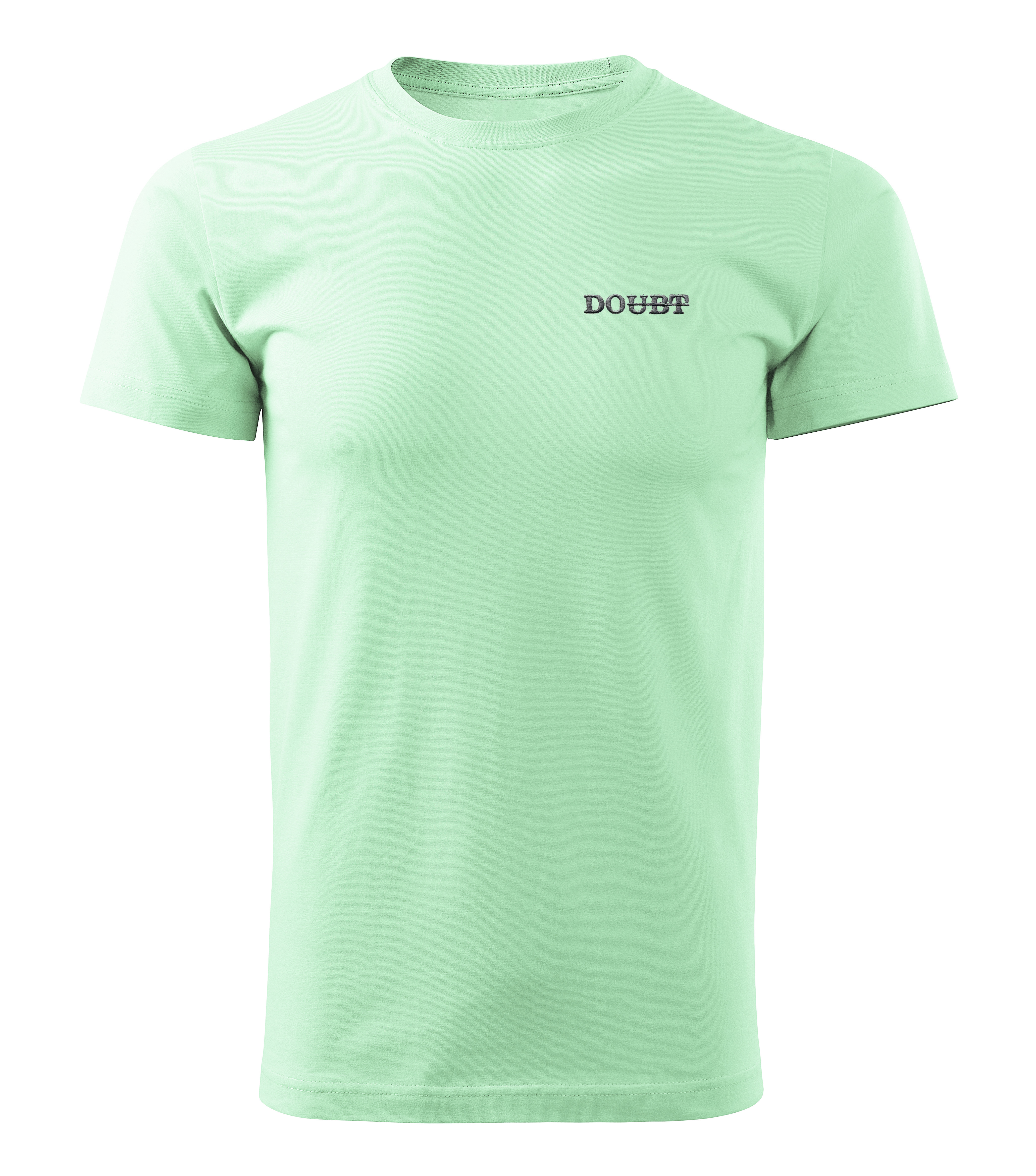 Тениска с бродерия – DOUBT (размер: XS; ментов цвят)