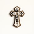 Дървен магнит с 3Д изображение на стилизиран християнски кръст