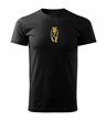 Тениска с бродерия – Лъв с корона (размер: S; черен цвят)